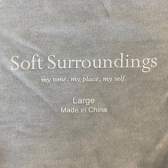 Soft Surrounding Fleur-De-Lis V-Neck Tunic Women's Large Gray 3/4 Sleeve Stretch - Picture 9 of 12